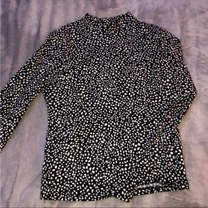 Polka dot long sleeve/ lightweight turtleneck sweater